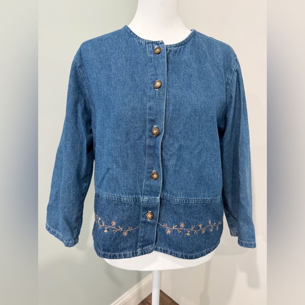 Vintage Alabama Cotton Co. Denim button up embroidered shirt 100% Cotton Medium